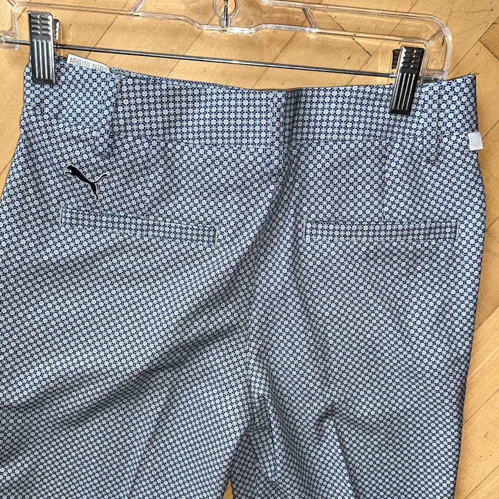 PUMA grey/navy mini geo print golf pant, 0,  GD1171 - Picture 4 of 5